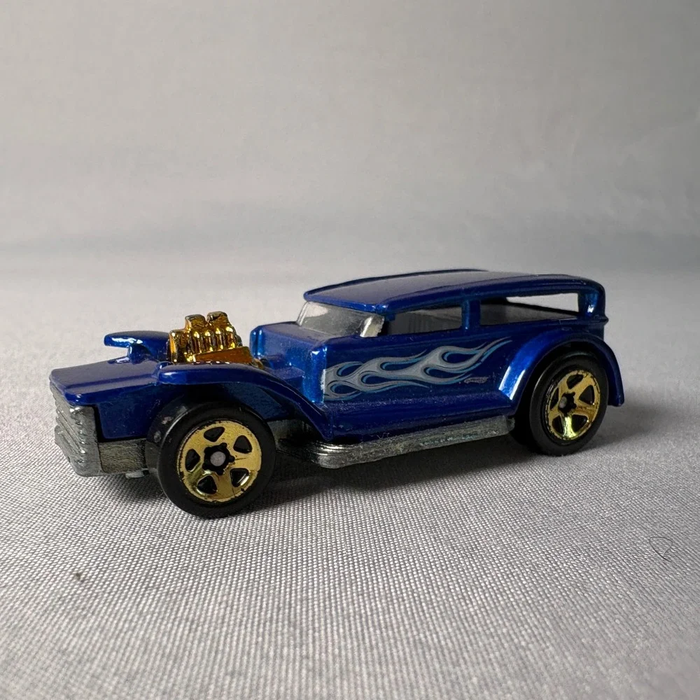 Hot Wheels Vintage Series The Demon Blue Metallic Flames Gold Engine Diecast Car